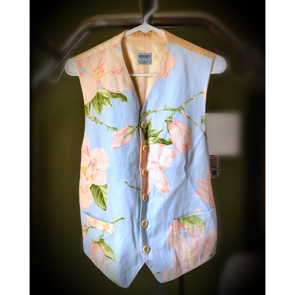 KENZO HOMME Men’s Spring Floral Waistcoat Vest L